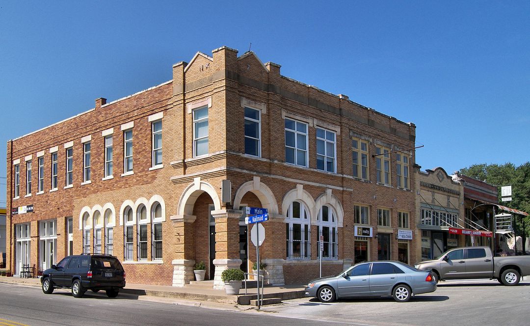 a building in historic downtown Pflugerville, TX